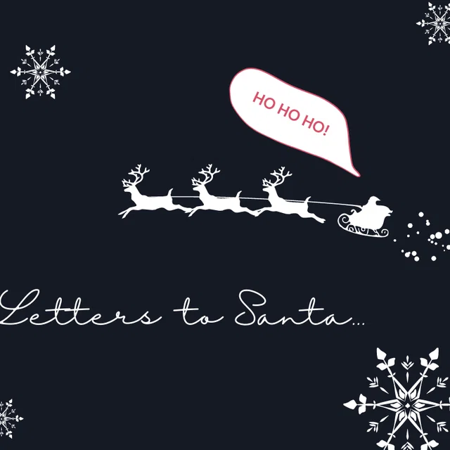 Reindeers and Santa Claus in Snowy Christmas Night Facebook Post.png
